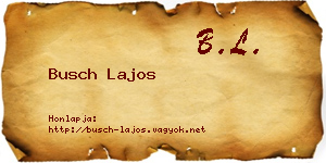 Busch Lajos névjegykártya